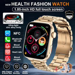 2025 New Health Smart Watch Men 1.85" Ultra HD Screen Heart Rate Temperature Watches BT Call Sports Smart Bracelet Women For IOS