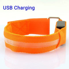 Night Running Armband LED Light Outdoor Sports USB Rechargeable Safety Belt Arm Leg Warning Wristband Cycling Bike Bicycle Light
