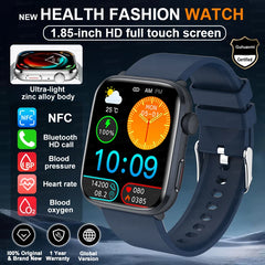 2025 New Health Smart Watch Men 1.85" Ultra HD Screen Heart Rate Temperature Watches BT Call Sports Smart Bracelet Women For IOS