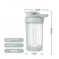 1PC 500ml Protein Powder Shaking Cup Portable Sport Shaker Bottle Fitness Gym Shaker Whey Protein Powder Mixing Bottle